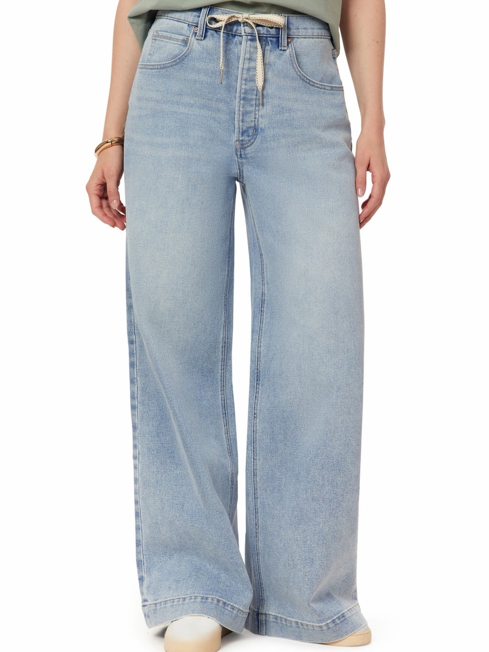 NWT Scotch & Soda Light Wash Drawstring Straight Leg Denim Jeans L/10